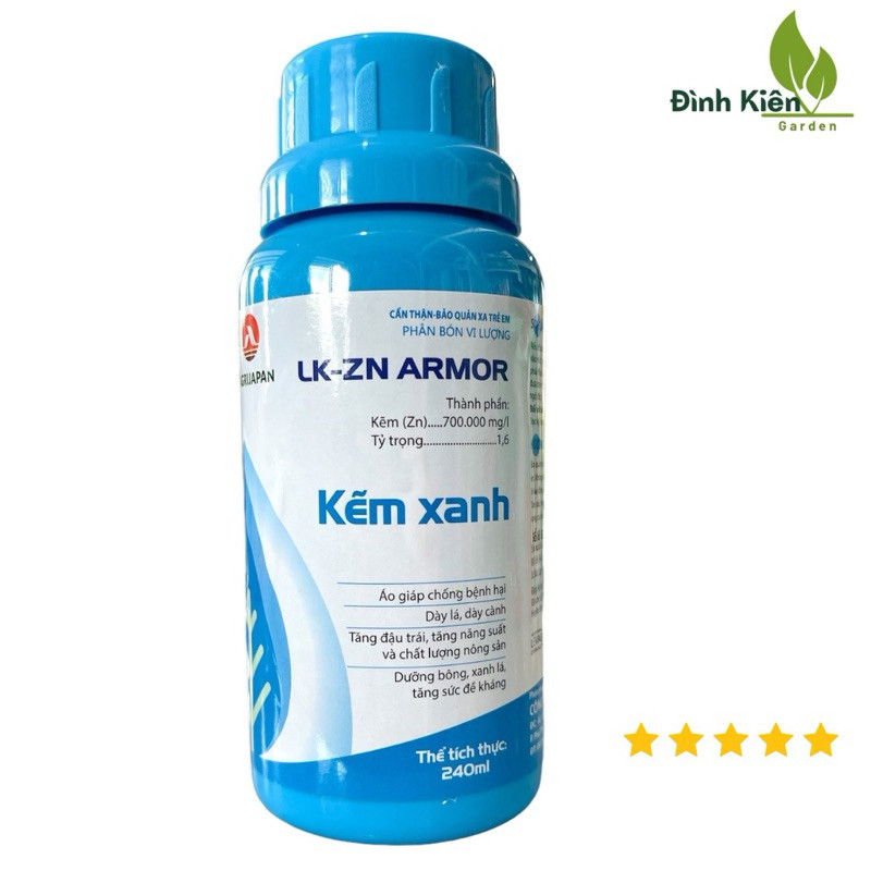 KẼM XANH - AGRIJAPAN (Chai 240ml). Giúp cây xanh lá, dày lá, đứng lá.