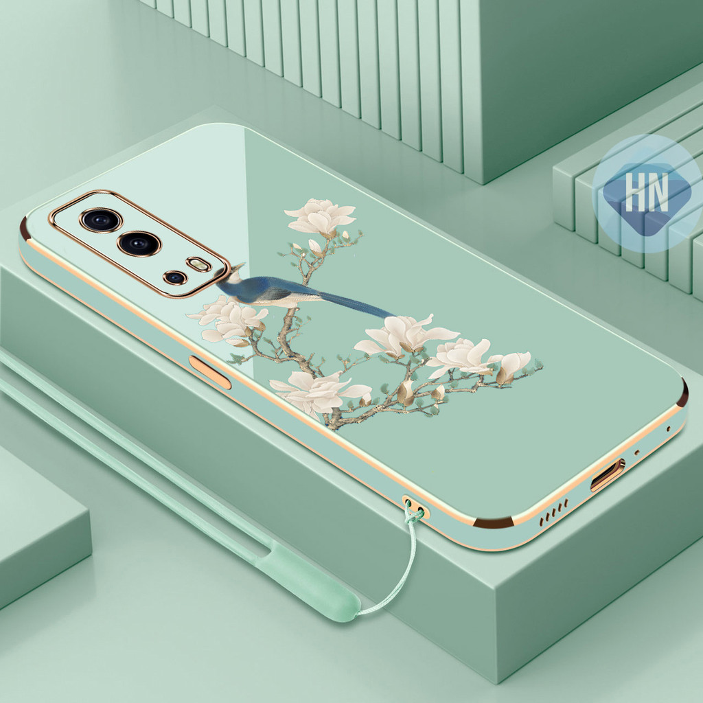 Ốp lưng vivo y72 5G Tùy chỉnh màu trắng lan chim mạ silicone TPU nhà ở
