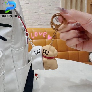 maxgoods chìa khóa chó, Mặt dây chuyền ba lô cặp đôi búp bê hoạt hình, Vòng chìa khóa chó con dễ thương Quà tặng nhỏ
