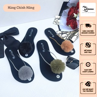  Dép kẹp nữ IGU,dép xỏ ngón đính lông dây mảnh siêu đẹp đủ size. 