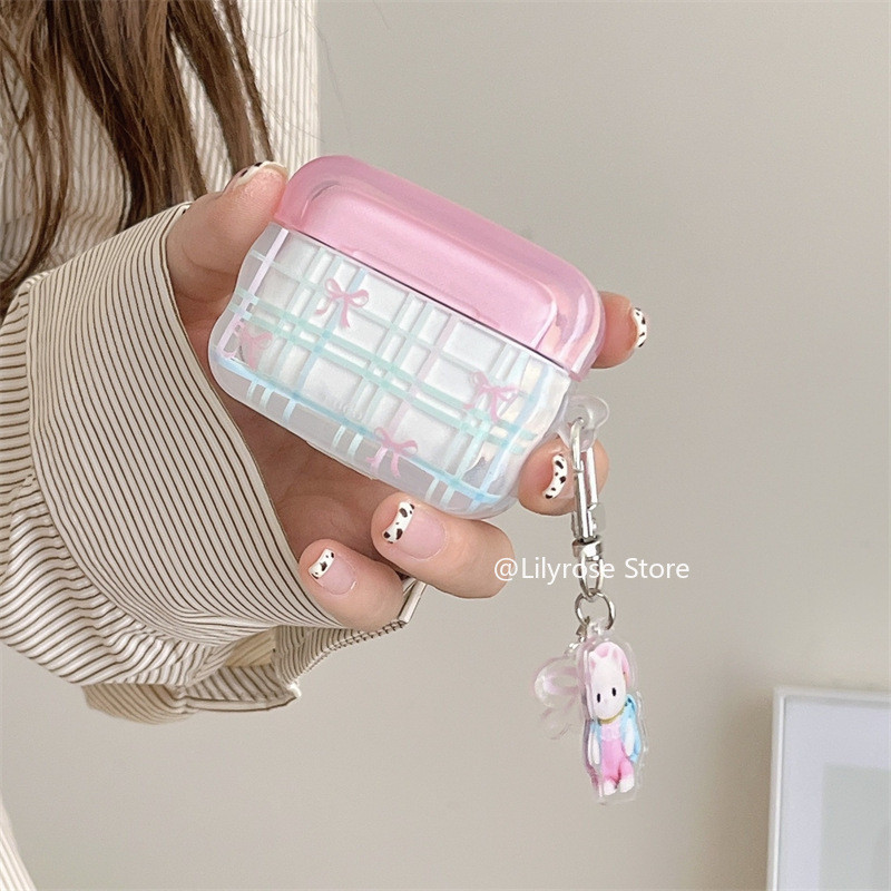 Ốp Tai Nghe Cho AirPods 3 2 1 AirPods Pro2 Apple 2022 Không Dây Apple EarPods Bảo Vệ Có Móc Nơ Màu H