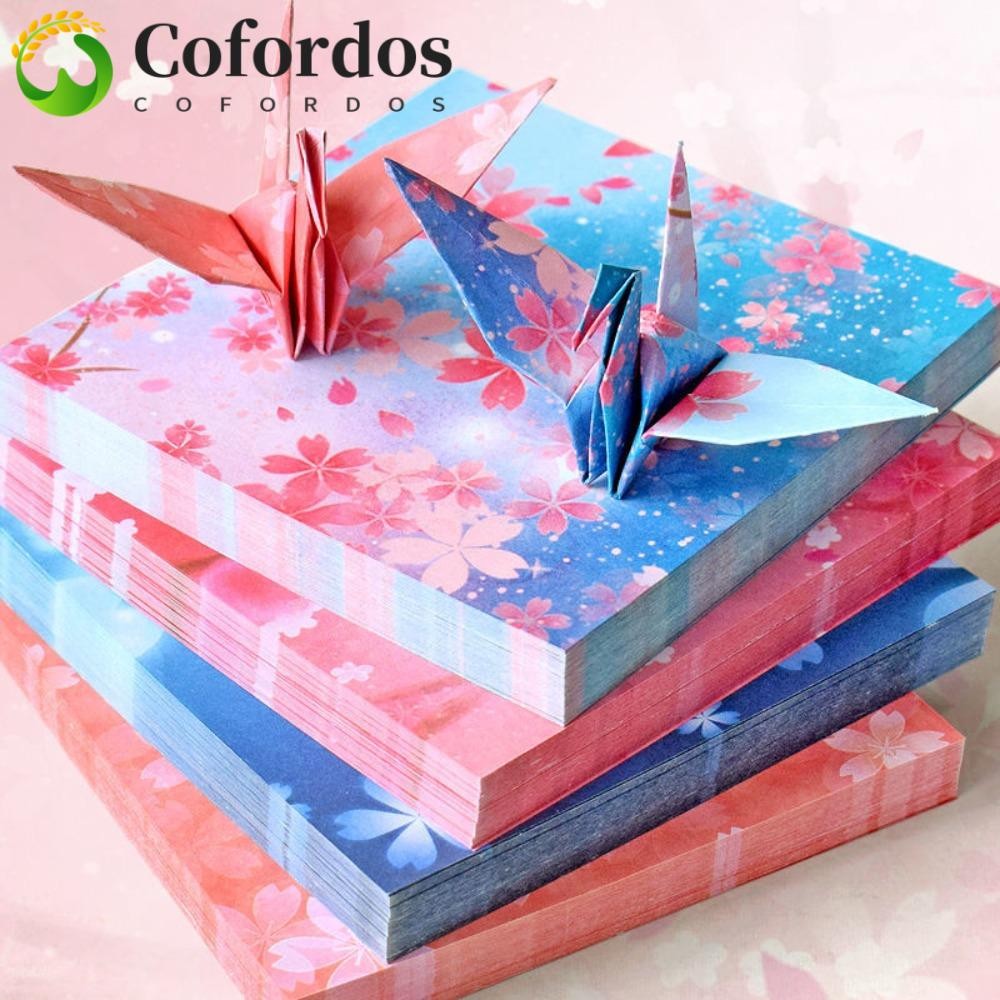 Cofordos 400 Chiếc Giấy Gấp Nhiều Màu Sắc, Chất Liệu Nghệ Thuật Thêu Sò Bầu Trời Đầy Sao Giấy Origam
