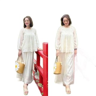 Sét Bầu Tơ Dài Tay Hai Lớp Mamadress Thiết Kế Áo Dài Tay Kèm Chân Váy Tiện Lợi S37