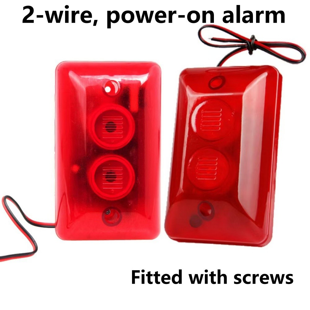 Còi báo động nhấp nháy ánh sáng màu đỏ với còi báo động Mini có dây bền 12V Báo động âm thanh có dây