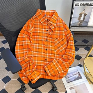 Xu hướng mùa thu dáng rộng phiên bản Hàn Quốc ve áo xu hướng kẻ sọc cổ điển thời trang cổ điển áo sơ mi nam dài tay