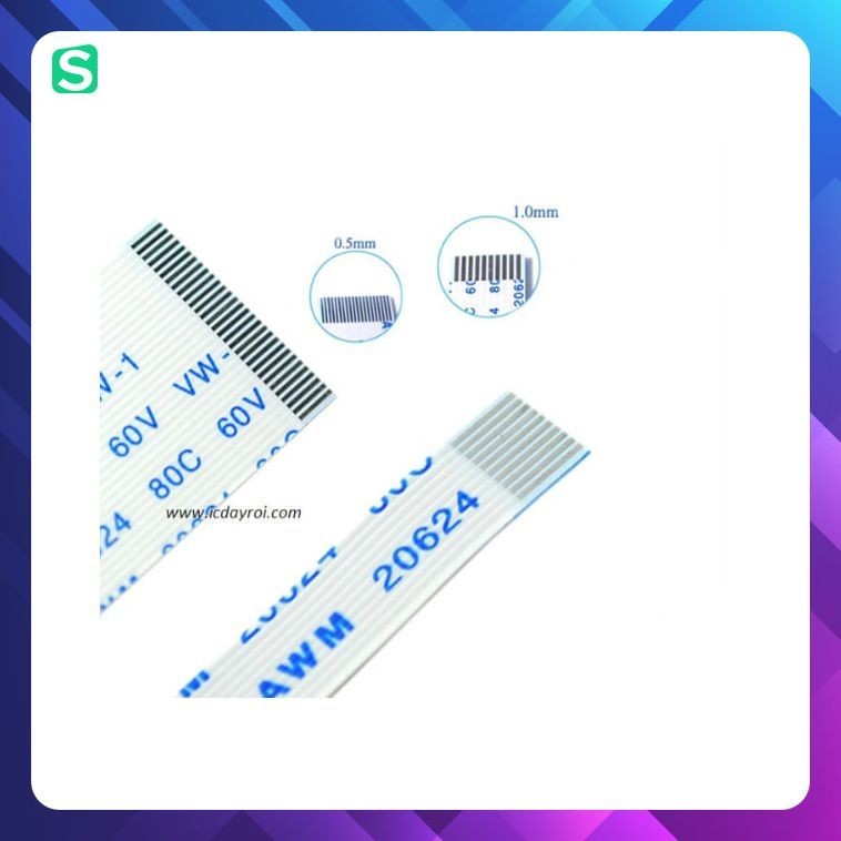 Cáp FFC  kích thước chân  1.0MM  THUẬN chiều ( 4P 5P 6P 7P 9P 10P 13P 15P 16P 20P 21P 23P 25P 27P 30