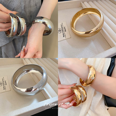 DREJEW Vòng tay tròn Châu Âu và Mỹ Vòng tay đơn giản thời trang cá nhân thiết kế thích hợp trang sức ý nghĩa dành cho nữ