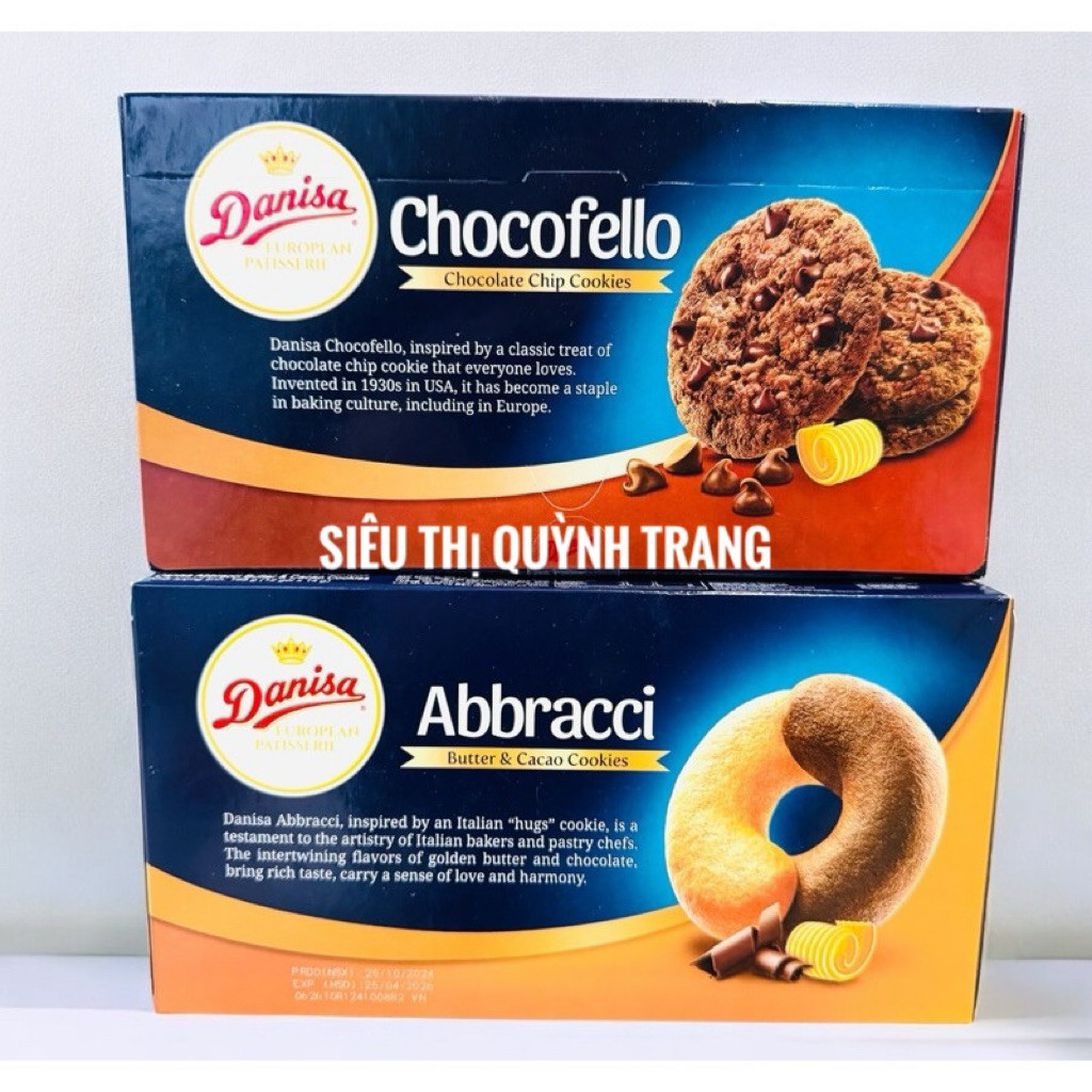 BÁNH QUY DANISA HỘP 150G/168G CHOCOFELLO-ABBRACCI ( 12 Gói x 14g ) ... [Mới]
