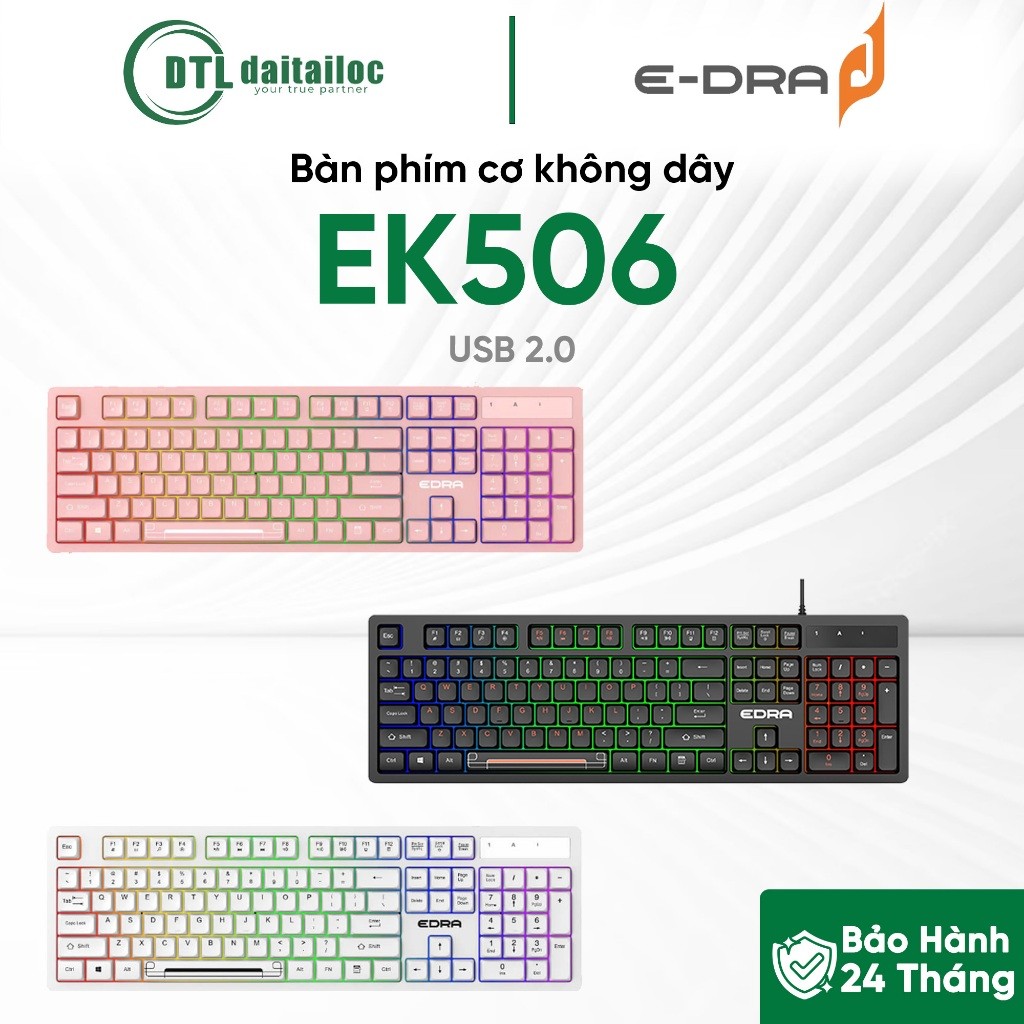 Bàn Phím Giả Cơ có dây E-Dra EK506 Led | Chính Hãng | Bảo Hành 24 tháng