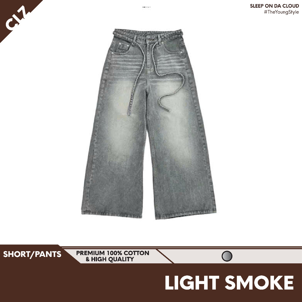 CHÍNH HÃNG Quần jeans trơn nam wash basic unisex local brand quần bò dài nữ ôm eo Cloudzy LIGHT SMOK