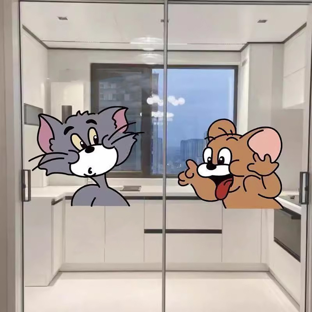 Hoạt Hình Mickey Kính Cửa Trang Trí Tranh Dán Phòng Ngủ Tranh Nền Dễ Thương Tranh Treo Tường