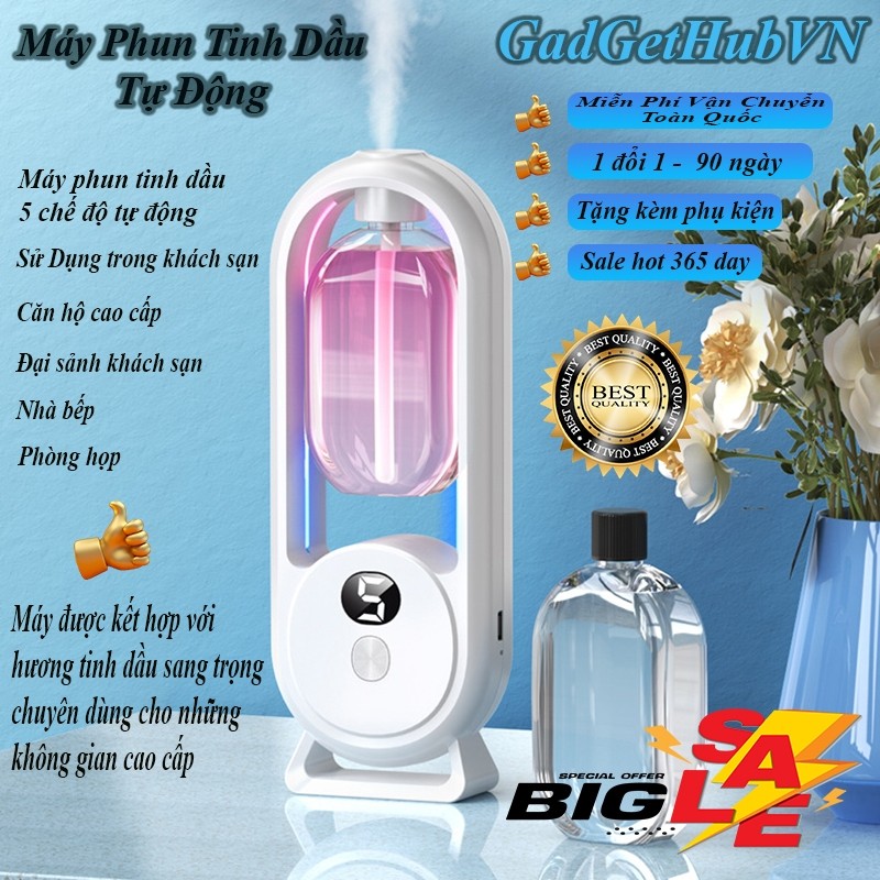 Máy phun sương hương tinh dầu P8Pro không dây 5 chế độ phun công suất 2W phạm vi 60m2 dung tích 50ml