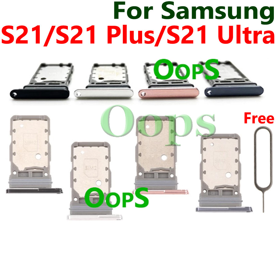 Khay Sim Thẻ Kép Cho Samsung Galaxy S21 / S21 Plus / S21 Ultra Khay Đựng Thẻ Khe Cắm Adapter Pin Miễ
