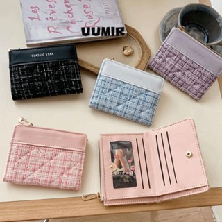 UUMIR Ví ngắn, Túi đựng tiền màu trơn Mini, Ví đựng tiền xu bằng da PU công suất lớn thời trang cổ điển dành cho nữ