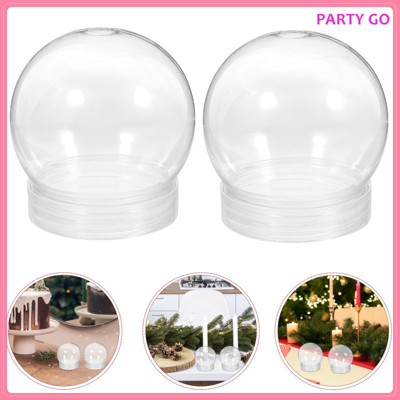 🎄🎅24Pcs Clear Plastic Snow Globe DIY Water Globes cho Thủ công Giáng sinh (S)