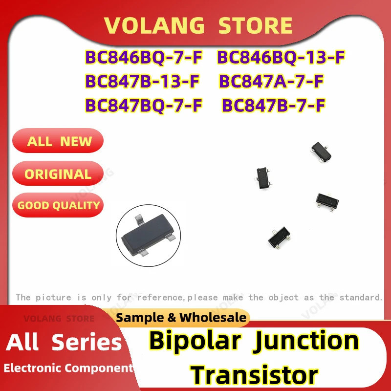 10 Chiếc SMD BJT Bipolar Junction Transistor BC846BQ-7-F SOT23-3 BC846BQ-13-F BC847B-13-F BC847A-7-F