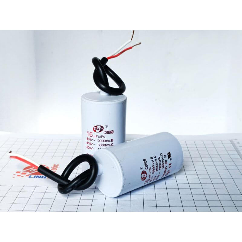 [1 chiếc] Tụ khởi động CBB60 16UF CBB60 kích thước 70x40mm