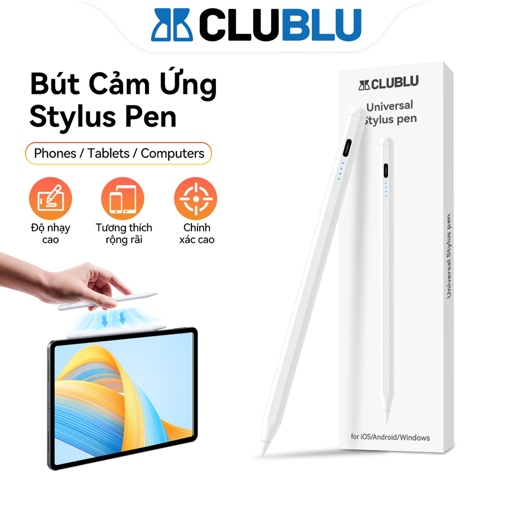 -CLUBLU- Bút Cảm Ứng 2260 Stylus Pen Đa Năng Thích Hợp Cho Điện Thoại Tablet Phụ Kiện Kim Loại Sạc