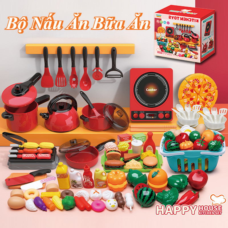 Bộ Đồ Chơi Nhà Bếp,Bộ Nấu Ăn Bữa Ăn,Mô Phỏng Nấu Ăn Và Kỹ Năng Sống Cơ Bản,đồ chơi giáo dục thông minh