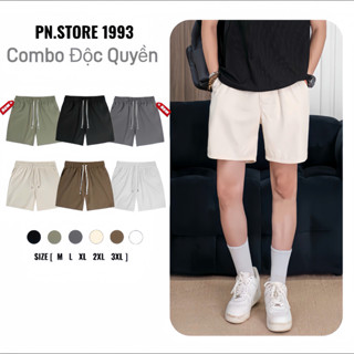  Combo 2 quần short kaki dù PN.STORE1993 cạp chun form Đùi cộc vải Kaki 2 da Menswear nam có túi 