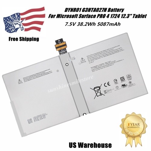 Pin Battery Microsoft Surface Pro 4 PRO4 1724 12.3"Tablet DYNR01 G3HTA027H