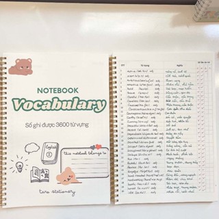   B5  120 tr Sổ tay học từ vựng học 3600 từ vựng tiếng Anh Trung Nhật Hàn - Pipobook shop 