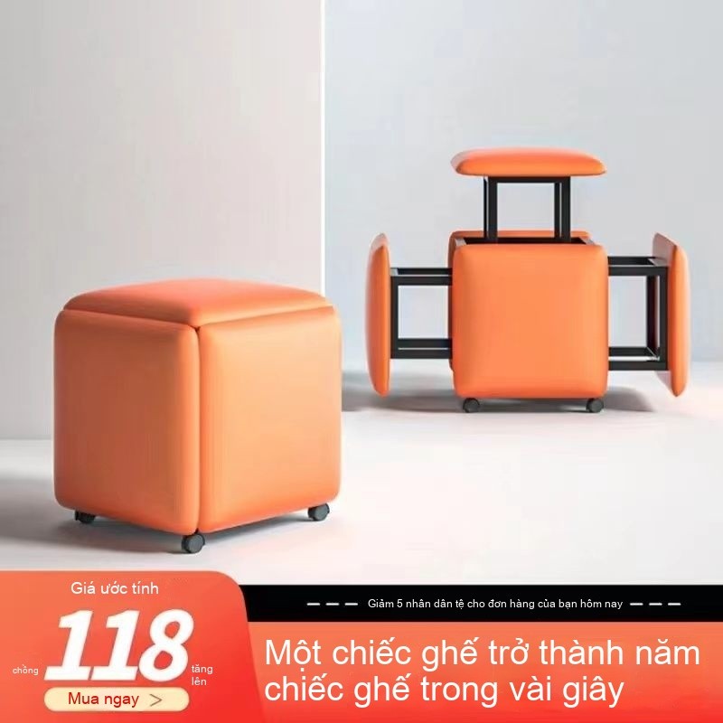 Ghế Sofa Kết Hợp Khối Rubik Ghế Sofa Gia Đình Ghế Thấp Nhỏ Bánh Xe Đa Năng Phòng Khách Bàn Trà Vuông