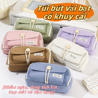  Hộp bút kiểu Nhật Túi bút vải bố nhiều ngăn dành cho học sinh,Túi đựng văn phòng phẩm dung tích lớn 