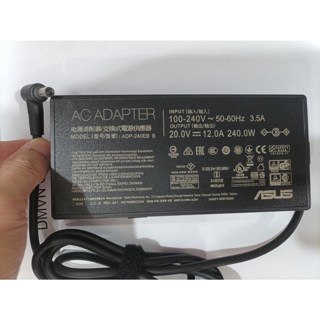 Sạc dành cho Laptop Asus ROG Zephyrus M16 GU603ZW GU603ZM RTX 3060 i9 Charger 20V 12A 240W
