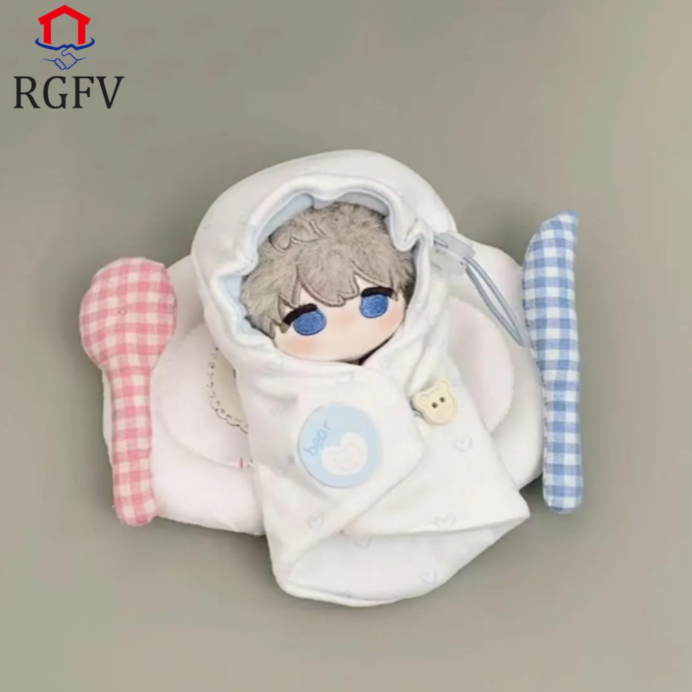 RGFV 10cm Cotton Doll Swadling Quần áo, Áo choàng quấn 10cm Quần áo búp bê, Quần áo DIY Túi ngủ Búp 