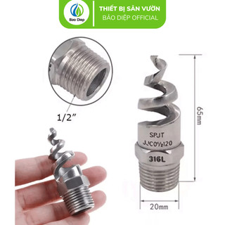 Đầu phun xoắn ốc chất liệu inox 21mm