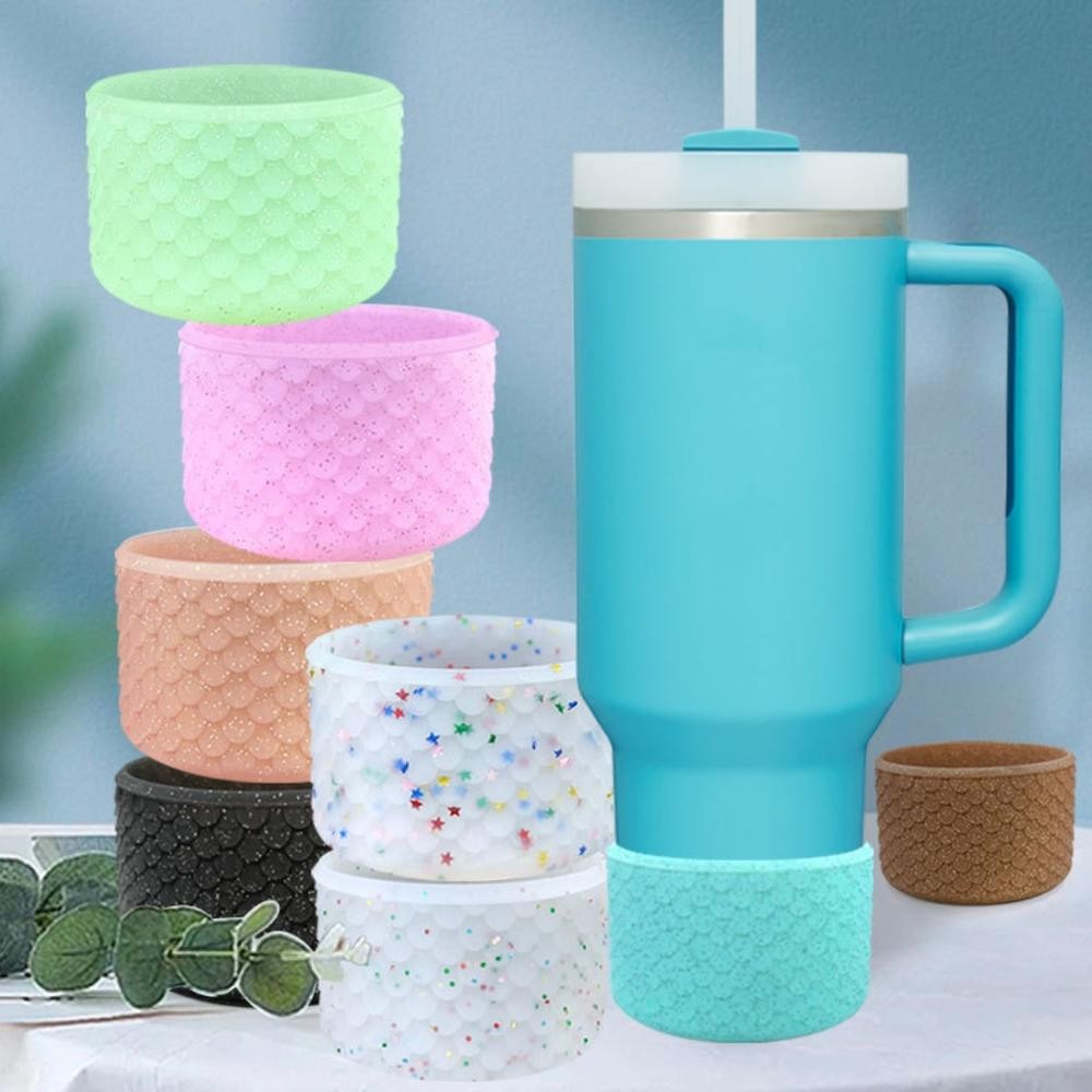 Nàng Tiên Cá Silicone Boot Cho Stanley Cup 40 / 30 / 20 Oz, Owala Tumbler 40 Oz, Bảo Vệ Dưới Cho Sta