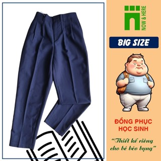 Quần đồng phục dành cho bé Béo bụng, quần tây học sinh nam BIG SIZE màu xanh đen - NH Shop