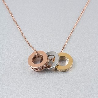 Quà Tặng Thời Trang Cổ Điển Tình Yêu Ba Màu Chuyển Hạt Vòng Cổ Nữ Swarovski Yếu Tố Pha Lê Xương Đòn Dây Chuyền