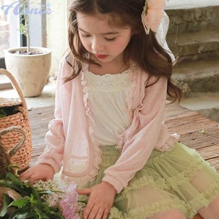 Annie Áo sơ mi chống nắng cho bé gái Áo sơ mi điều hòa không khí Áo cardigan ren