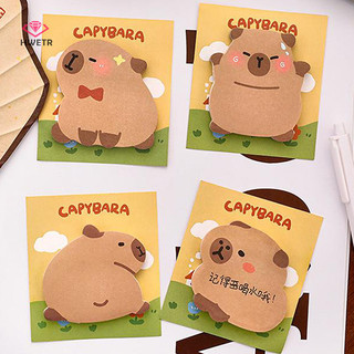 Hwetr 30 Chiếc Hoạt Hình Kawaii Capybara Hình Đặc Biệt Giấy Dán Di Động Bền Tin Nhắn Giấy Tự Dính Sáng Tạo Hoạt Hình Notepad Mới