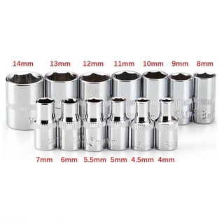 Ổ cắm 1 / 4in 1 4-14mm chrome vanadi thép metric bạc chất lượng cao