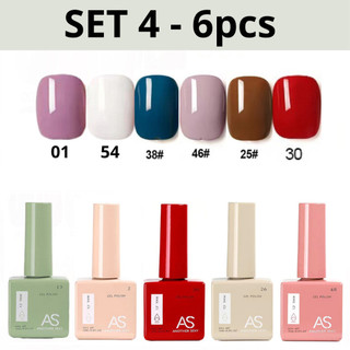Sơn gel AS 6-8 màu sơn gel 15ml , màu trắng màu đỏ màu đen sơn gel móng tay dùng đèn hơ uv/led sơn base top bóng