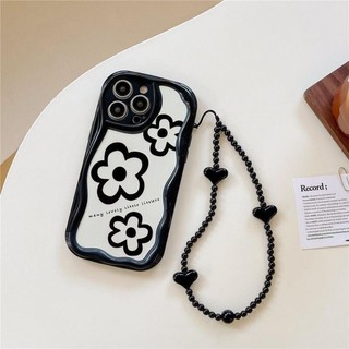Ốp Điện Thoại Hoa Đen Trên Trắng IPhone 15 Pro MAX IPhone 7 Plus 8 Plus 11 Pro MAX IPhone 12 Pro MAX IPhone 13 14 Pro MAX IPhone 15 Pro IPhone X XR XS MAX Chống Rơi