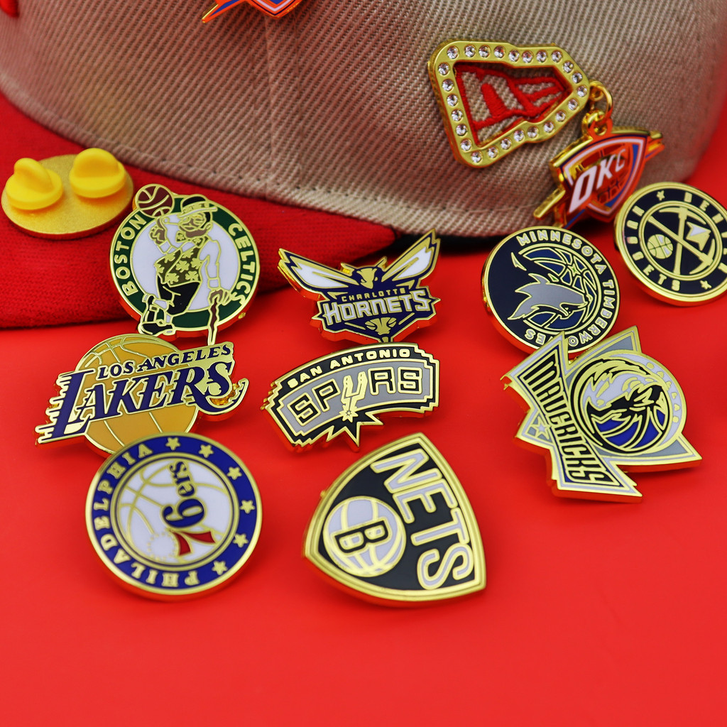 New Era Hat Pins Metal Era NBA Basketball Hat Ornament Enamel Badge Hat Pin CMSE