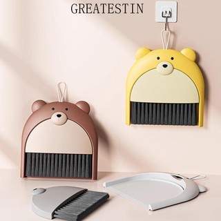 Greateskss Bộ khăn lau chổi mới, Xẻng đựng rác để bàn có thể gập lại, PP đa chức năng thực tế Khăn lau bụi nhỏ gia đình