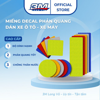 Decal phản quang dán xe ô tô,Miếng decal dán xe phản quang cảnh báo ban đêm, Tem dán xe trang trí xe ô tô- 3M LongVu