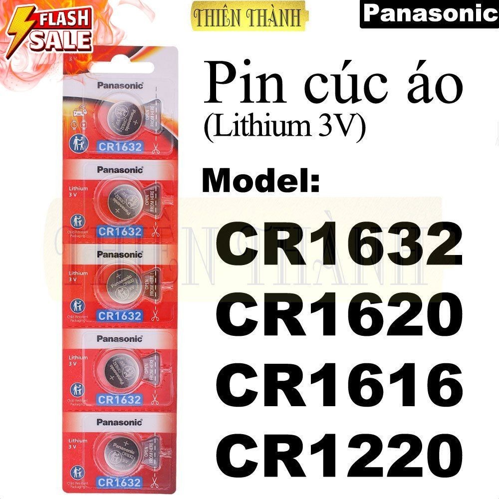 Pin Cúc Áo Panasonic CR1632,CR1620,CR1616,CR1220,pin Lithium 3V,pin nút áo 3V,pin đồng hồ,cmos,(1632