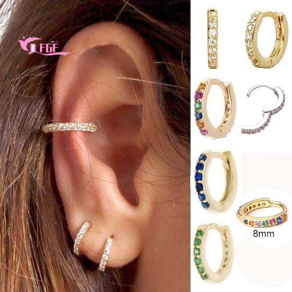 DFGF tai tròn đính đá zircon lấp lánh