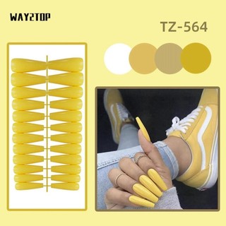 WAY2TOP 24 Móng Tay Giả Dáng Dài Màu Thạch Có Thể Tháo Rời Kèm Keo Dán Tiện Dụng