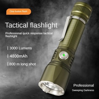 Led Mạnh Mẽ Torchlight 21700 Ngoài Trời Ánh Sáng Mạnh Siêu Sáng Tầm Xa Đèn Pin USB Sạc Di Động Đèn Tìm Kiếm Chiến Thuật Hai Công Tắc 3000 Lumen LAN EAGLE