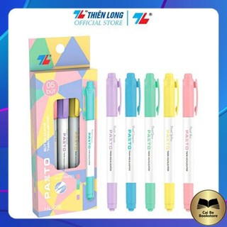 [Có VAT] Bút dạ quang Pazto 5 màu HL-016 - Pastel Yellow, Pastel Turquoise, Pastel Magenta, Pastel Red, Pastel Green.