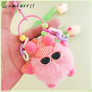 Amber1 Cặp Đôi Móc Khóa, Người Yêu Kawaii Elf Rex Mặt Dây Chuyền Tóc Thỏ, Thời Trang Dễ Thương Tự Làm Sang Trọng Túi Trang Trí