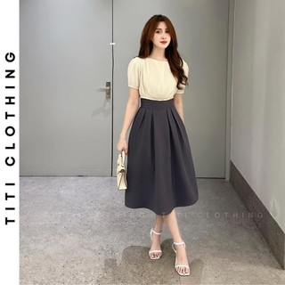  Chân váy xếp ly xòe công sở qua gối có BIGSIZE túi sườn phong cách sang trọng trẻ trung đi làm đi chơi CV08 