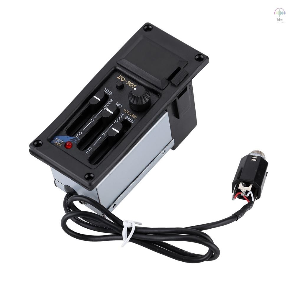 Bộ chỉnh âm Guitar Acoustic 3 băng tần và bộ khuếch đại âm lượng EQ Equalizer Preamp Piezo Pickup Tu